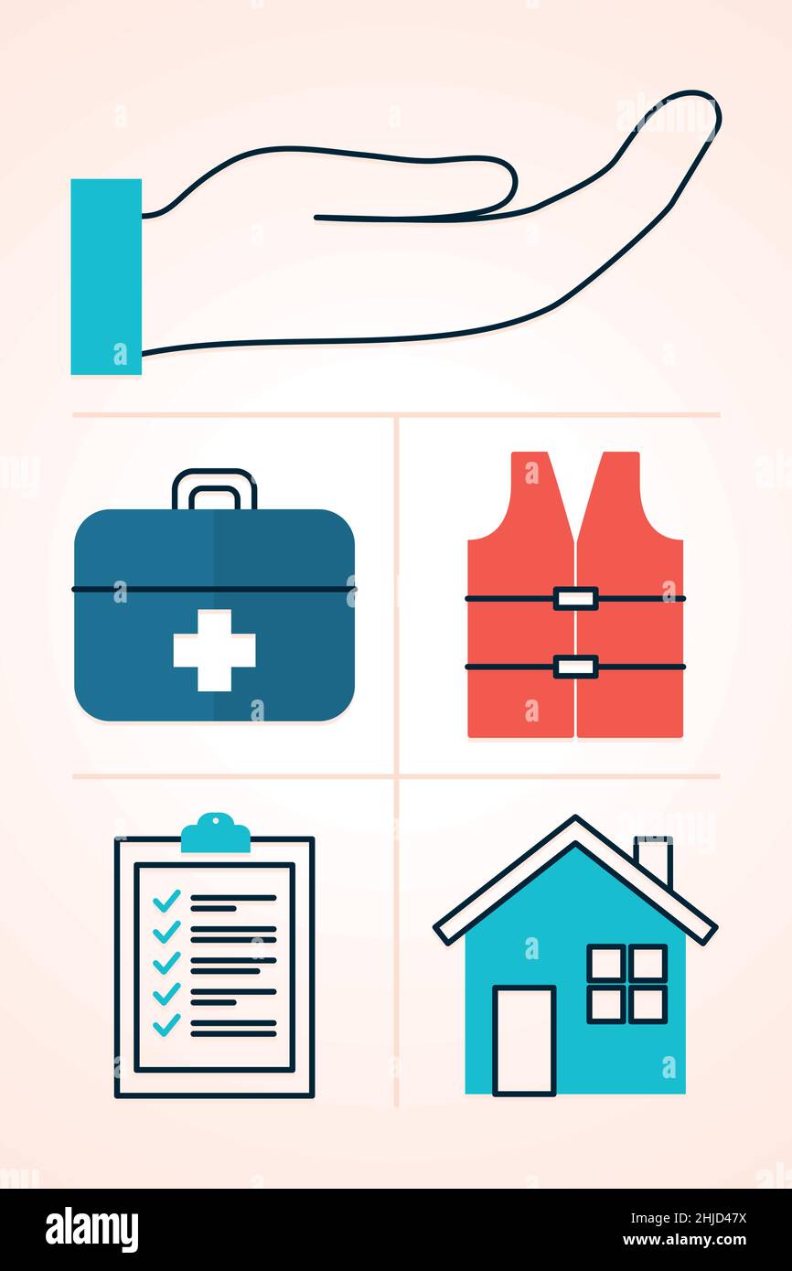 insurance icons set on white background Stock Vector Image & Art - Alamy