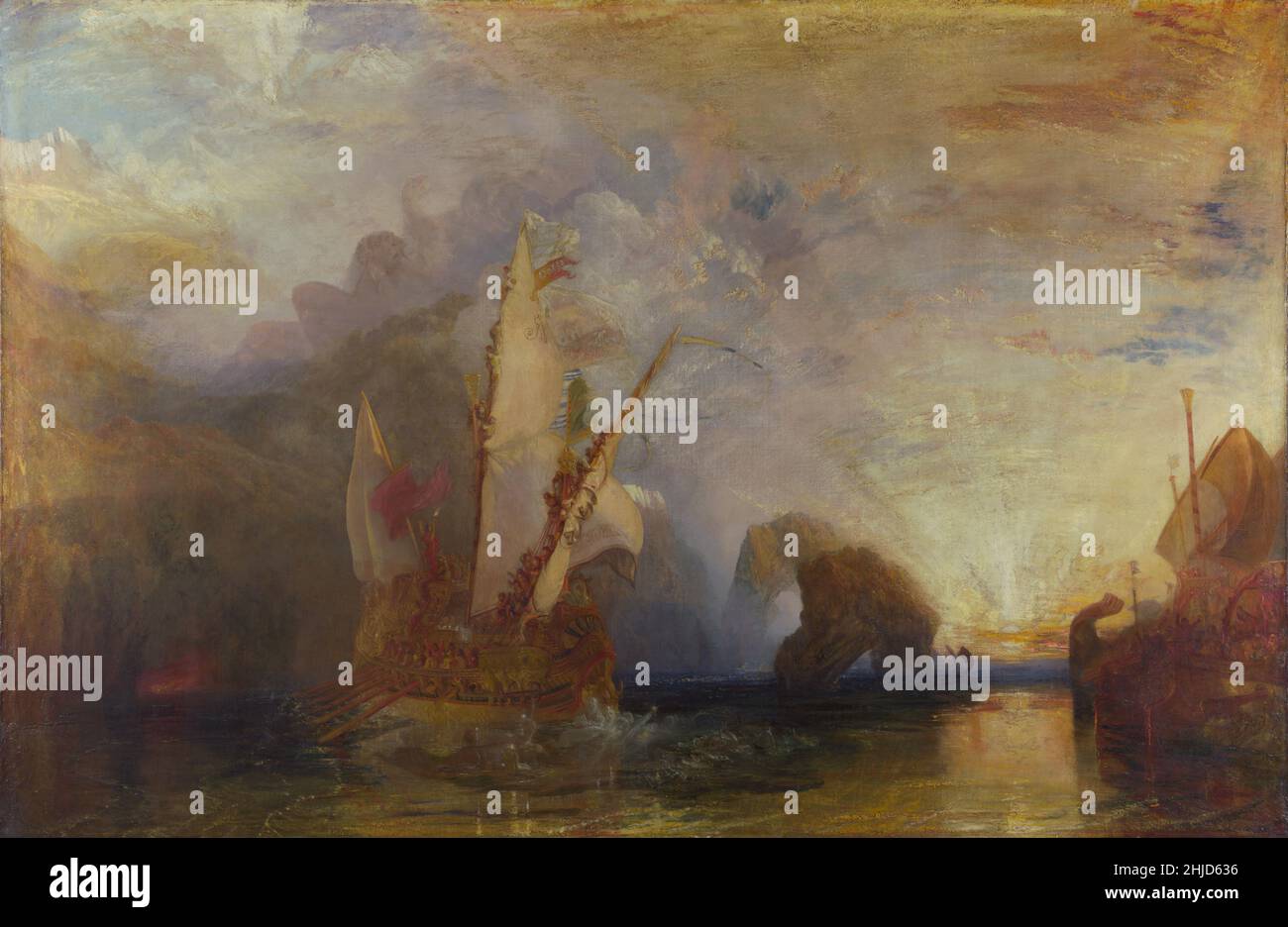 Ulysses deriding Polyphemus painting by William Turner Stock Photo