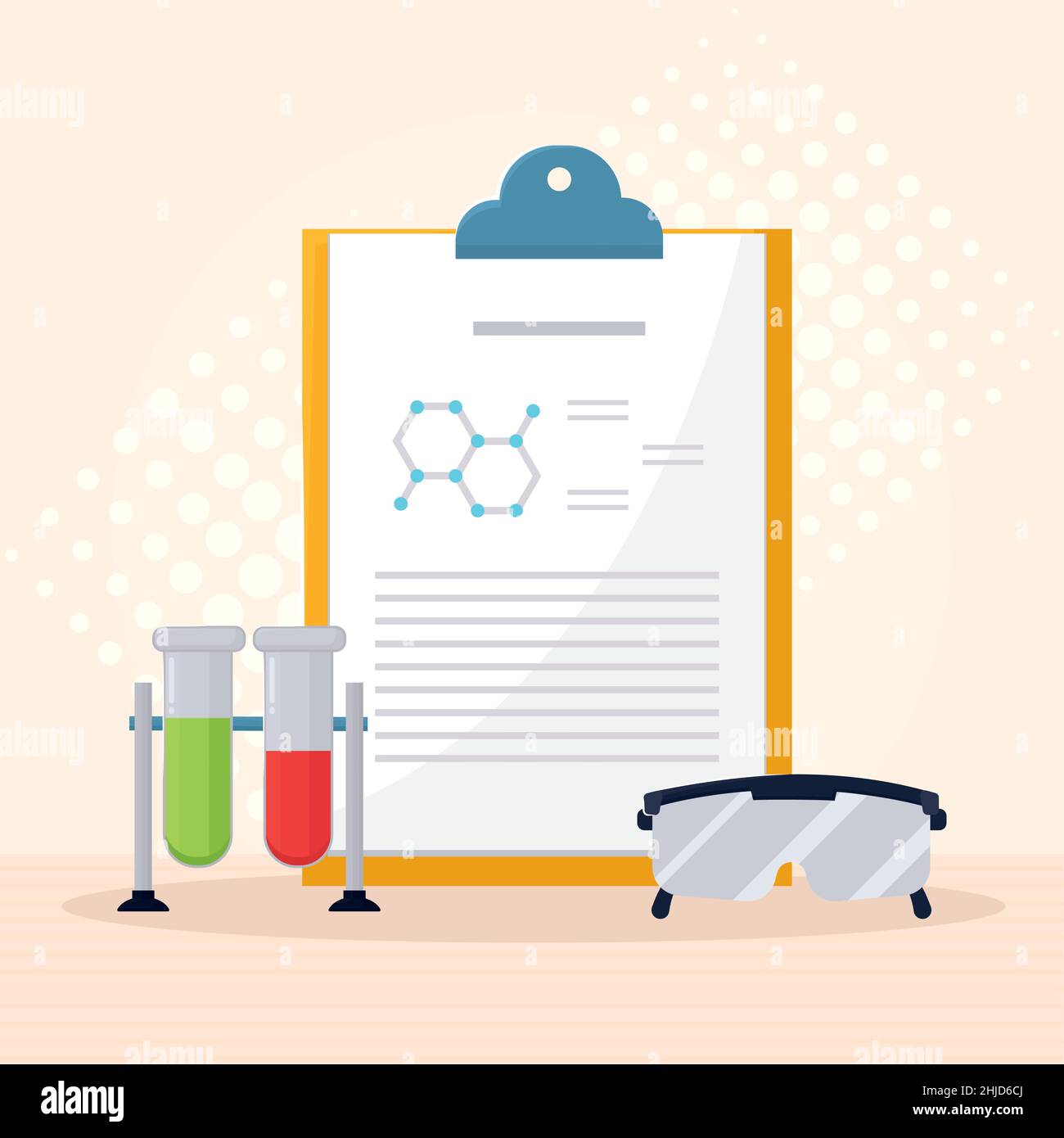 lab report illustration test tubes and goggles Stock Vector Image & Art ...