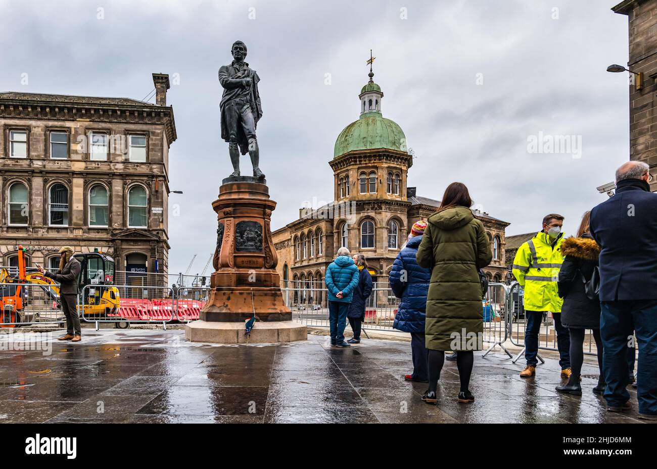 Restored Robert Burns statue reinstated after trams construction work