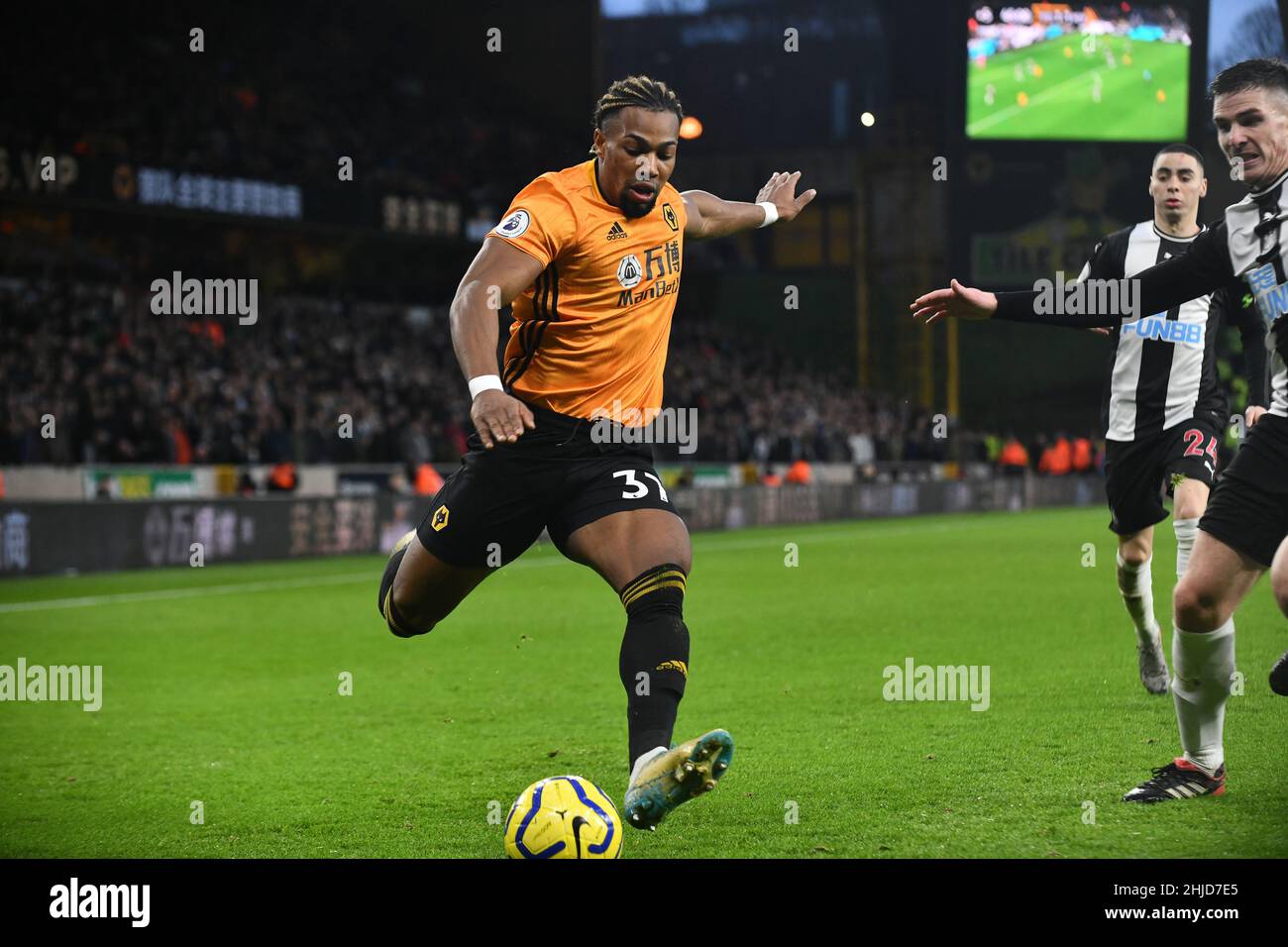 Wolves footballer Adama Traore Wolverhampton Wanderers v Newcastle ...