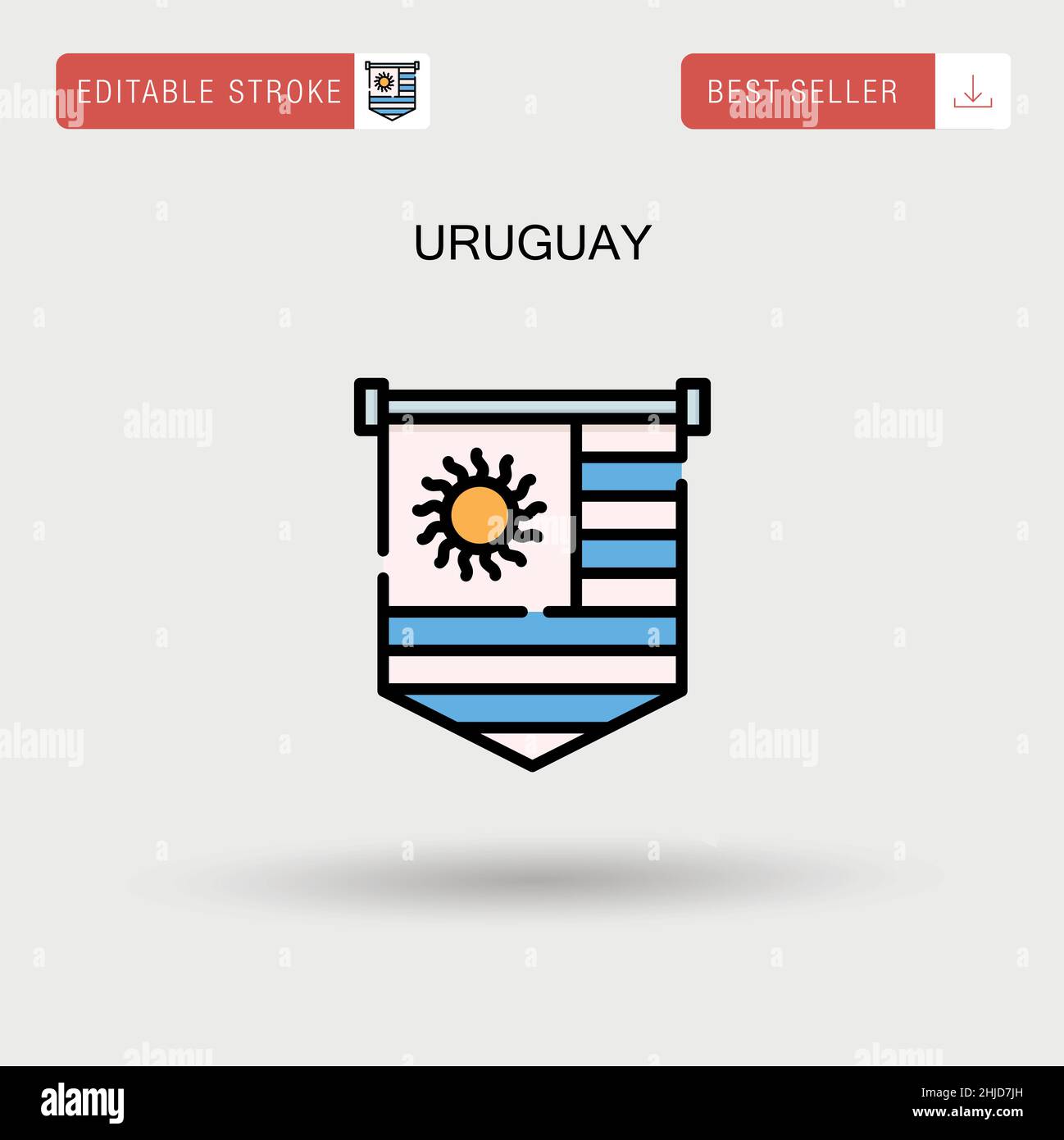 Uruguay Simple vector icon. Stock Vector
