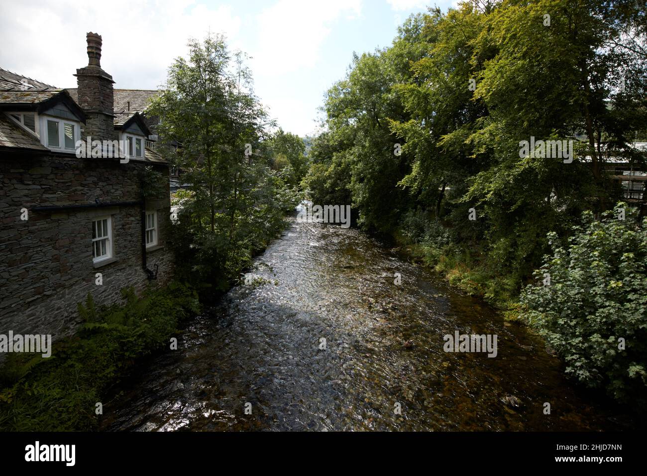 River Rothery river rothay running through grasmere, lake district, cumbria, england ...