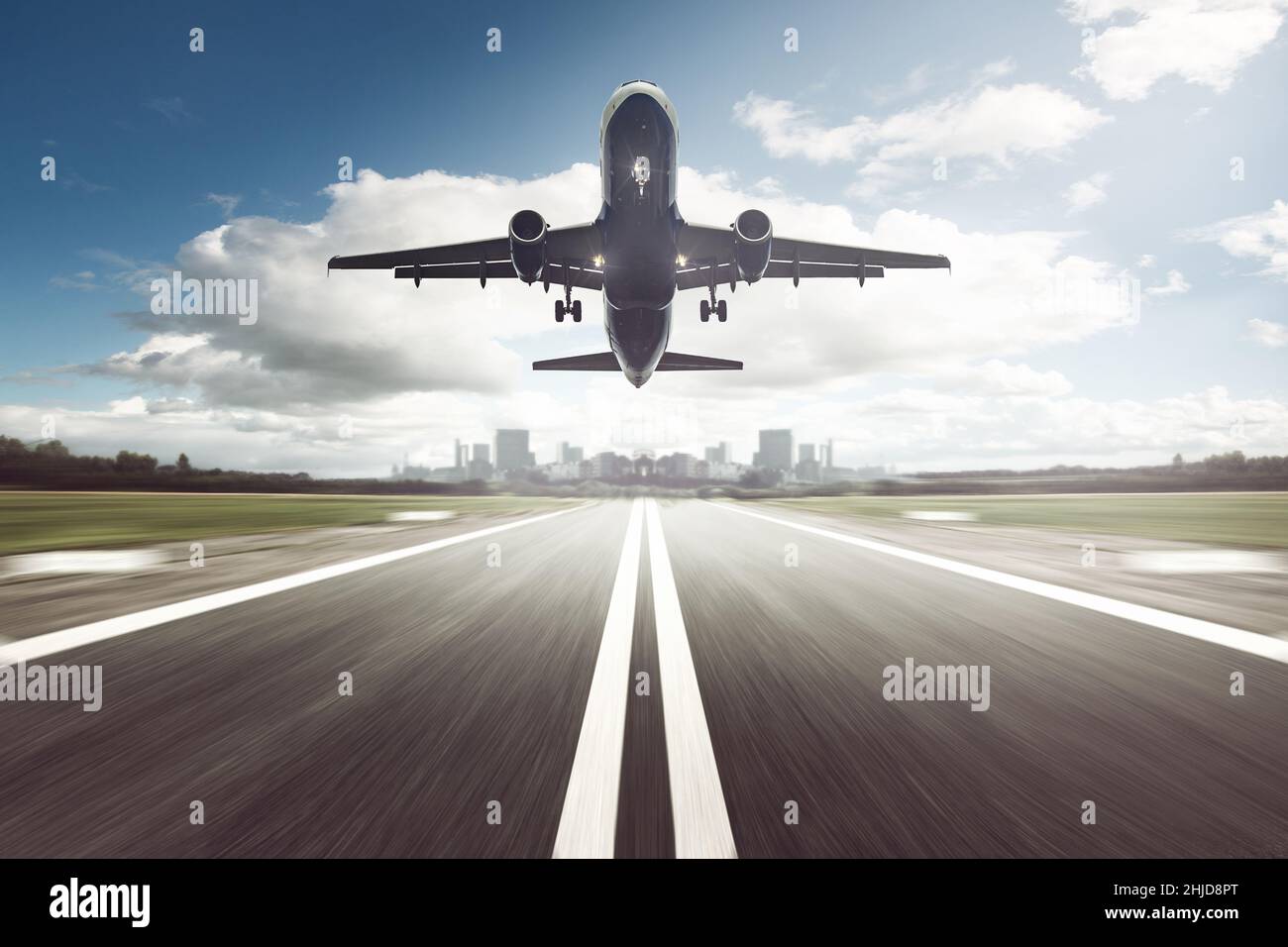 airplane take off landing flight Stock Photo