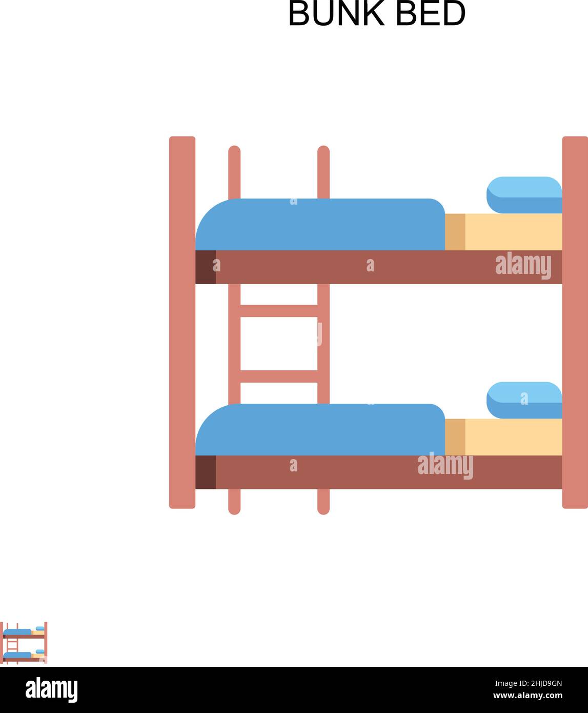Bunk bed Simple vector icon. Illustration symbol design template for web mobile UI element. Stock Vector