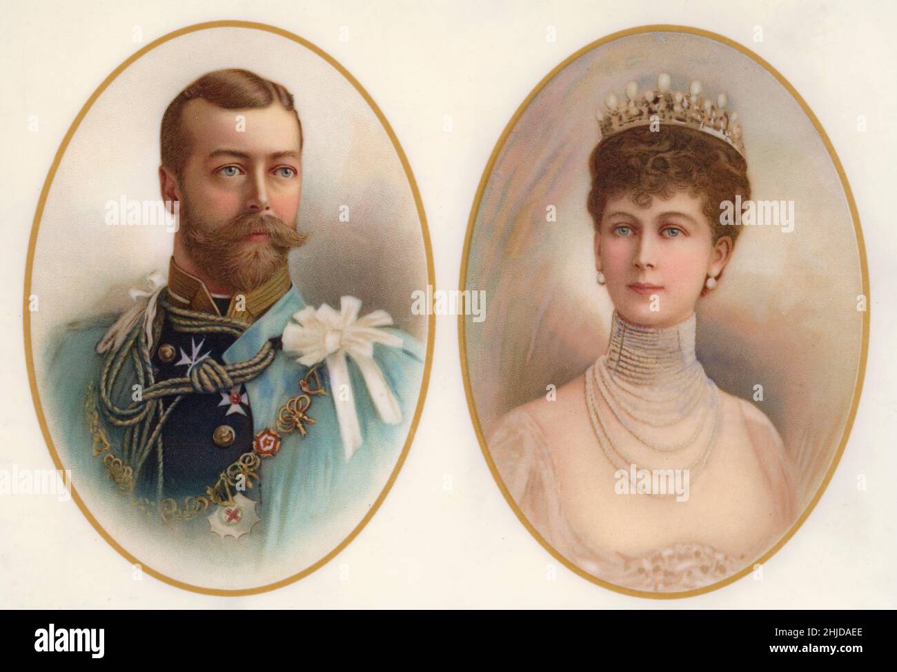 George V. King of the United Kingdom and the British Dominions and Emperor of India, born 3 june 1865 dead 20 january 1936. Pictured with his wife Mary of Teck, 1867-1953. They were married in 1893. Stock Photo