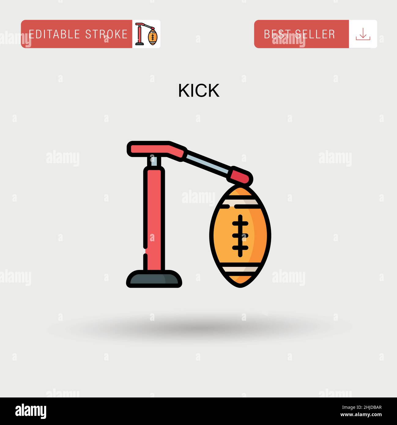 Kick Simple vector icon. Stock Vector
