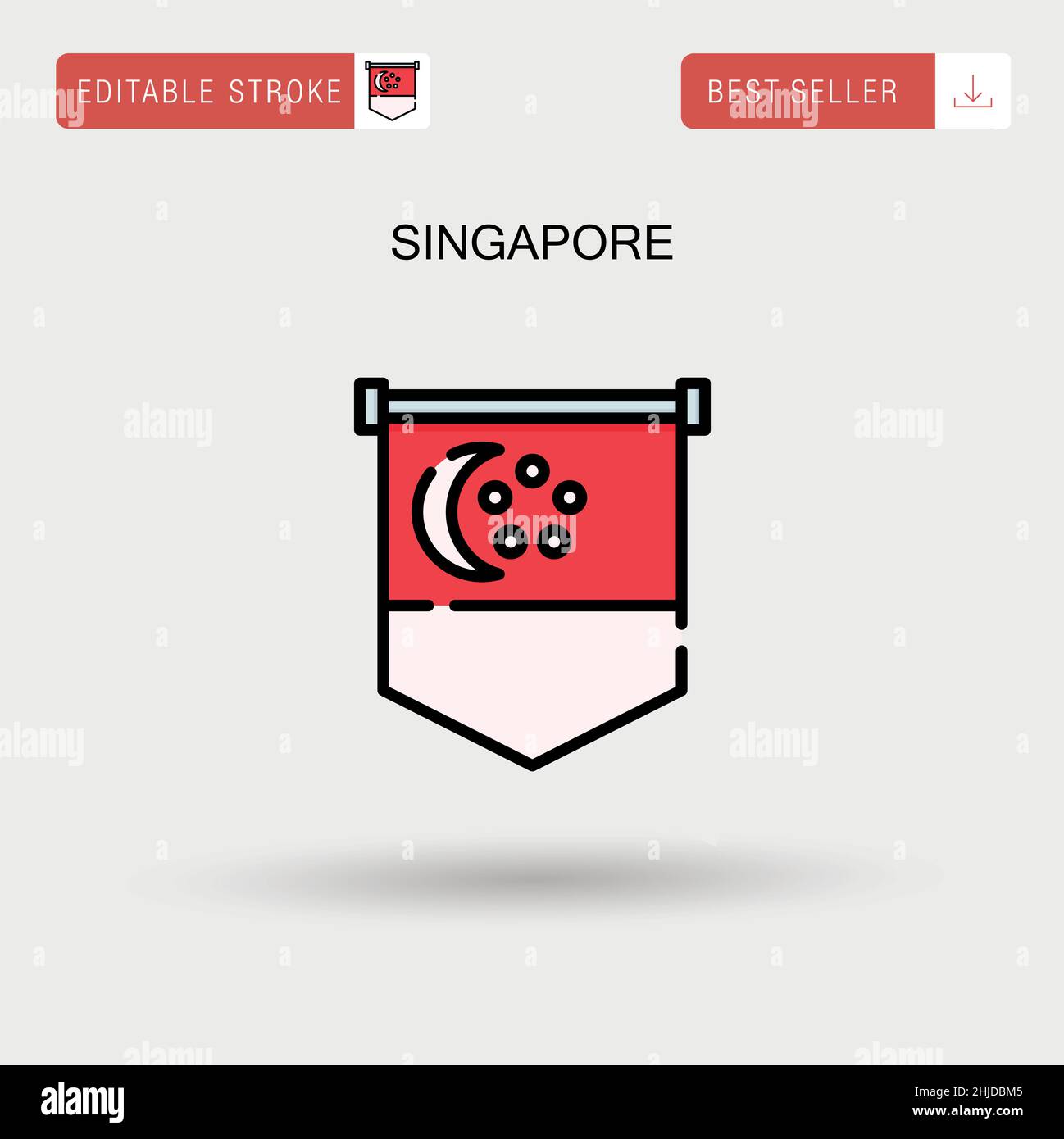 Singapore Simple vector icon. Stock Vector