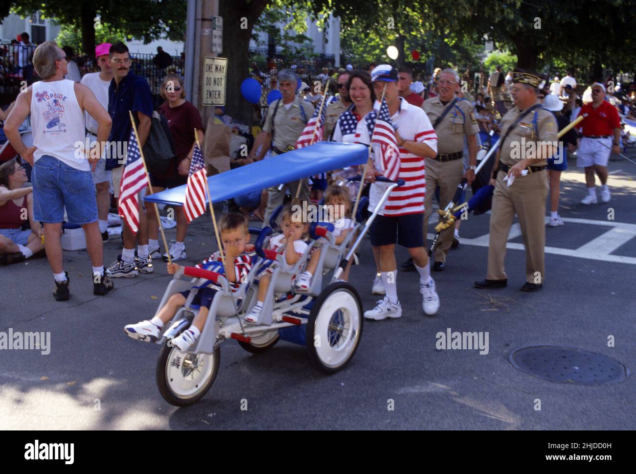 La plus ancienne parade Bristol RI, Fete independance 4 Juillet Stock