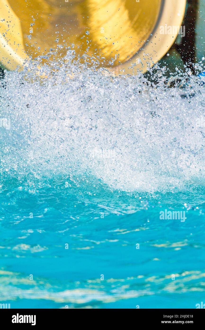 Water After Jumping Out Of A Water Slide Stock Photo Alamy