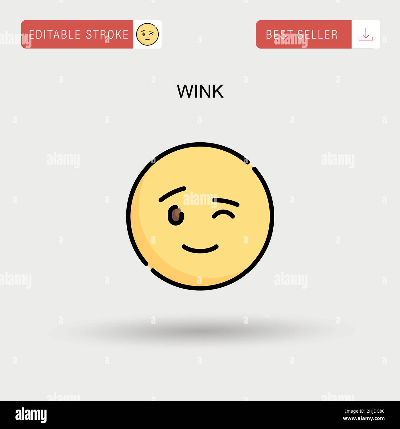 Wink Simple vector icon. Stock Vector