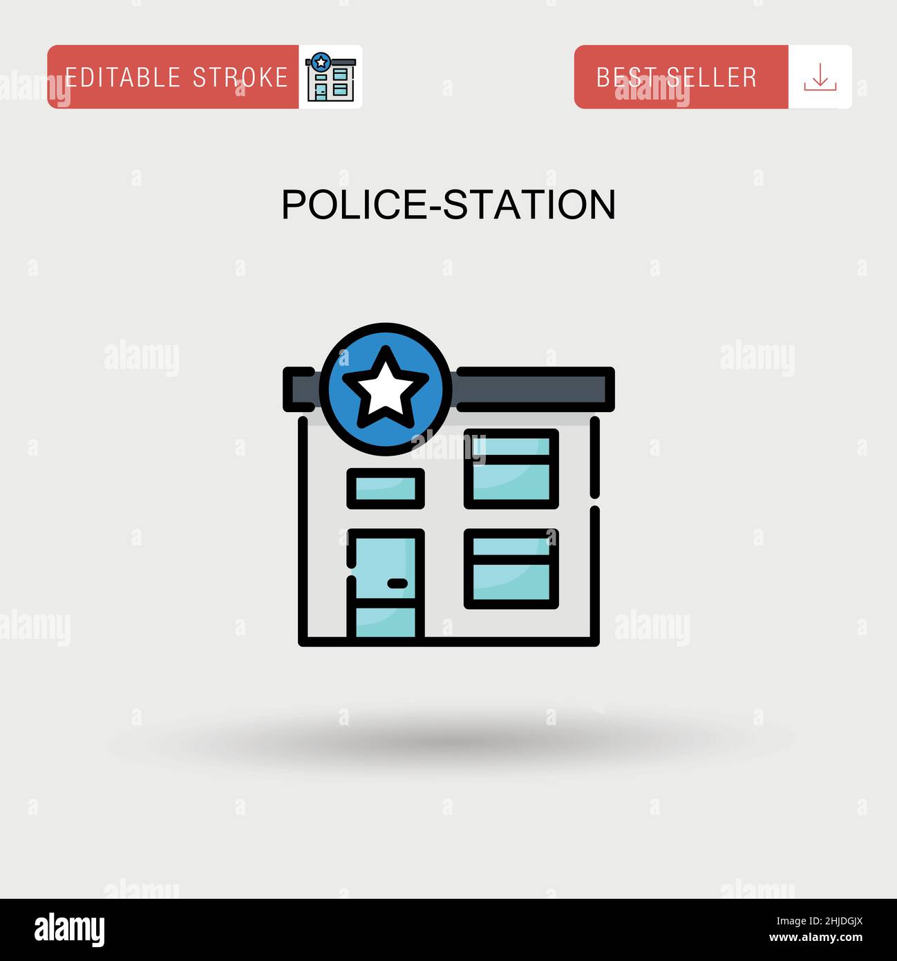 Police-station Simple vector icon. Stock Vector