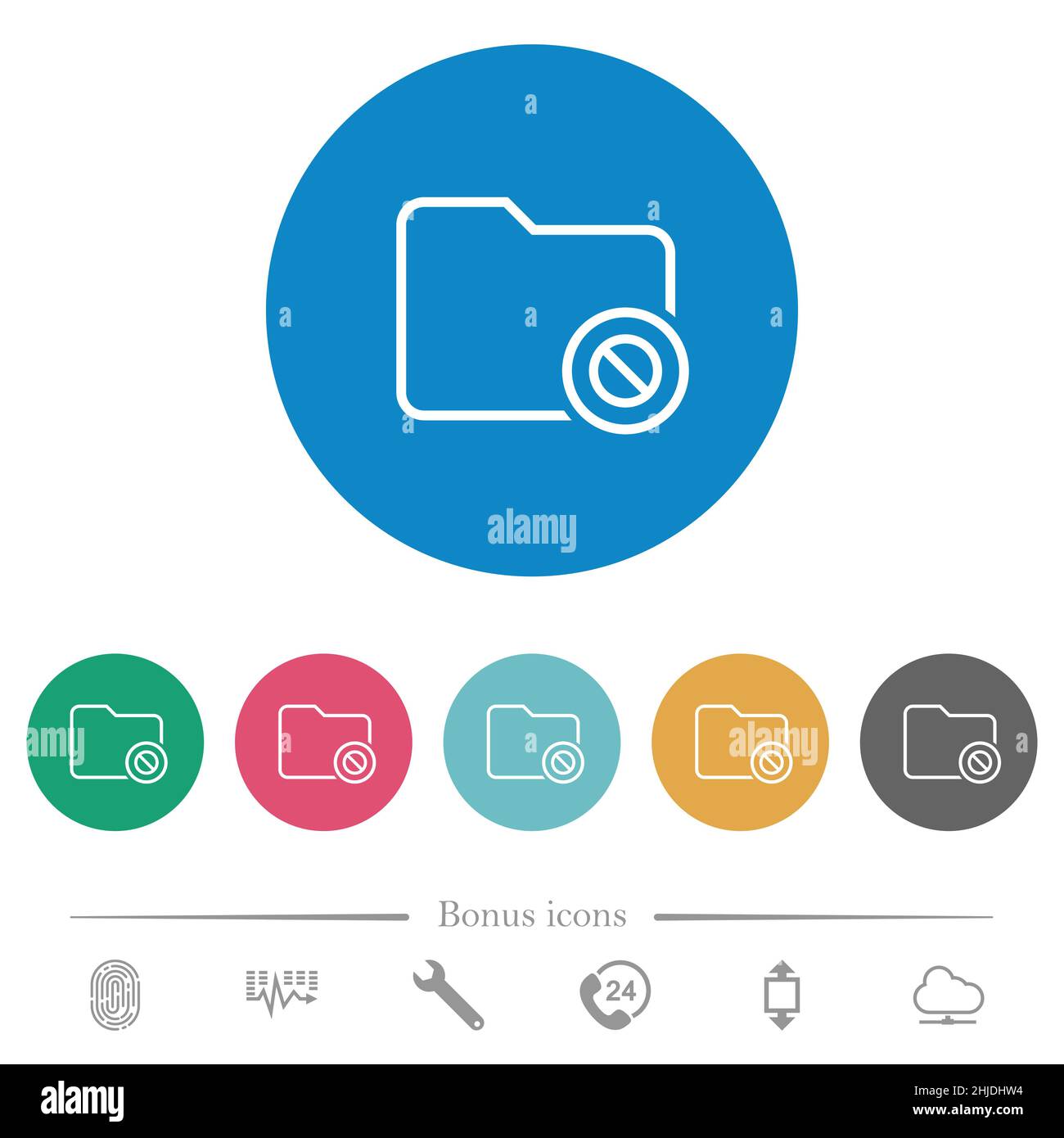 Directory disabled outline flat white icons on round color backgrounds ...