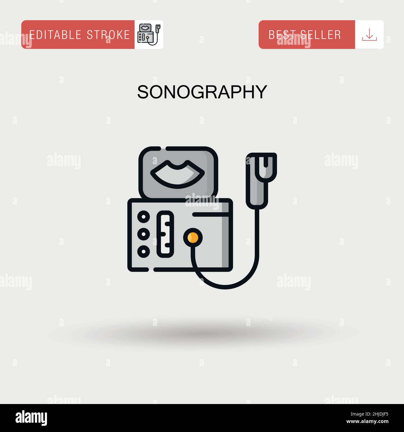 Sonography Simple vector icon. Stock Vector