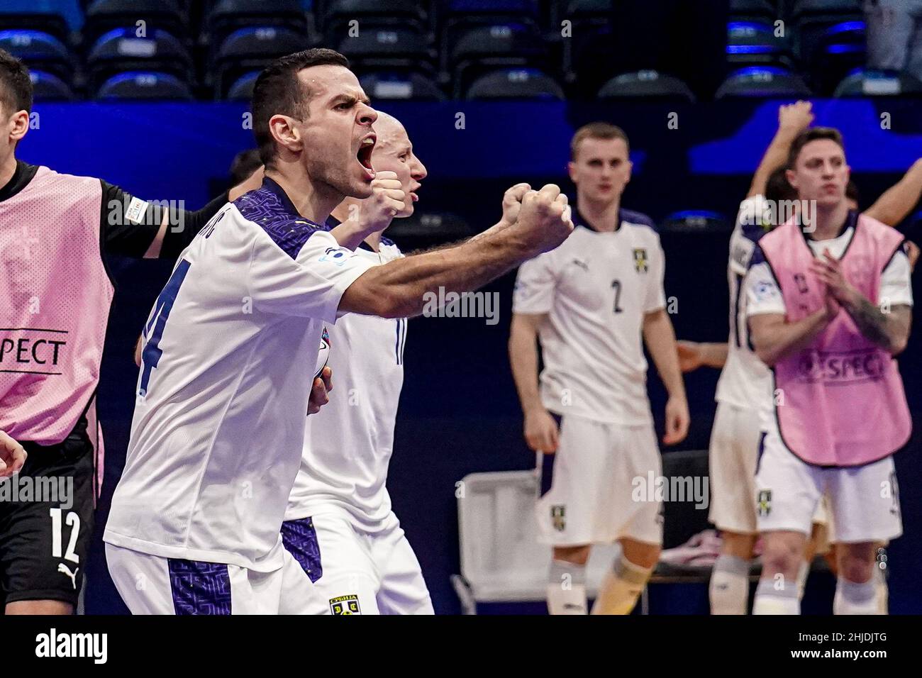 Peter Rajcevic AMSTERDAM, NETHERLANDS - JANUARY 28: Denis Ramic of Serbia, Slobodan ...