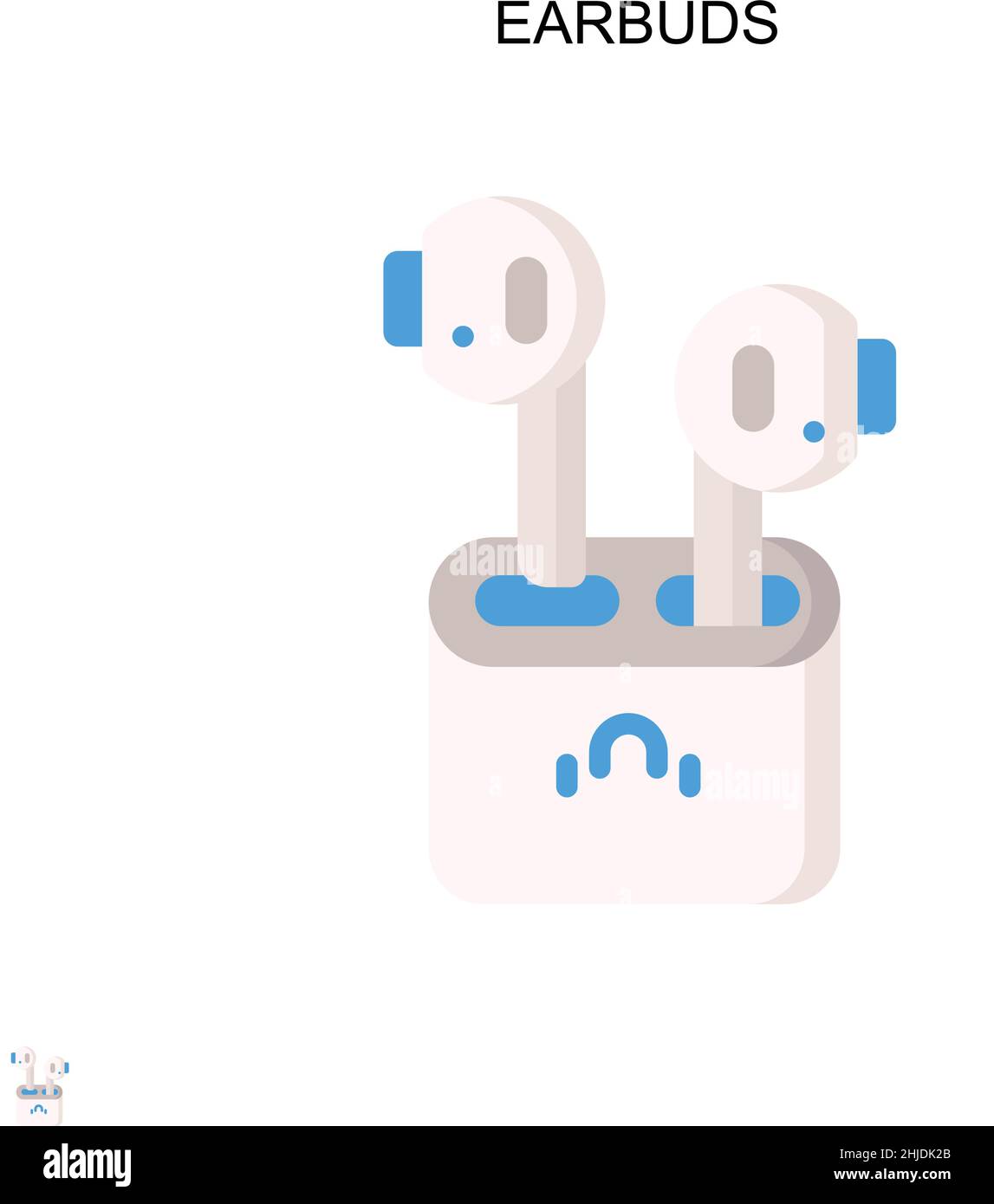 Earbuds Simple vector icon. Illustration symbol design template for web mobile UI element. Stock Vector