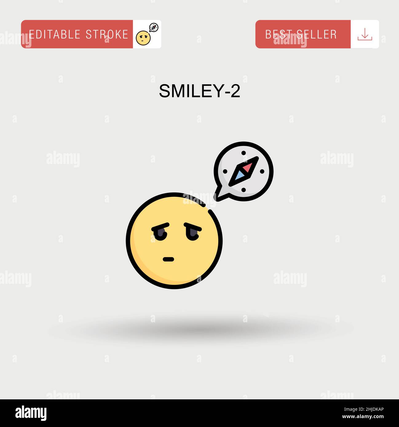 Smiley-2 Simple vector icon. Stock Vector