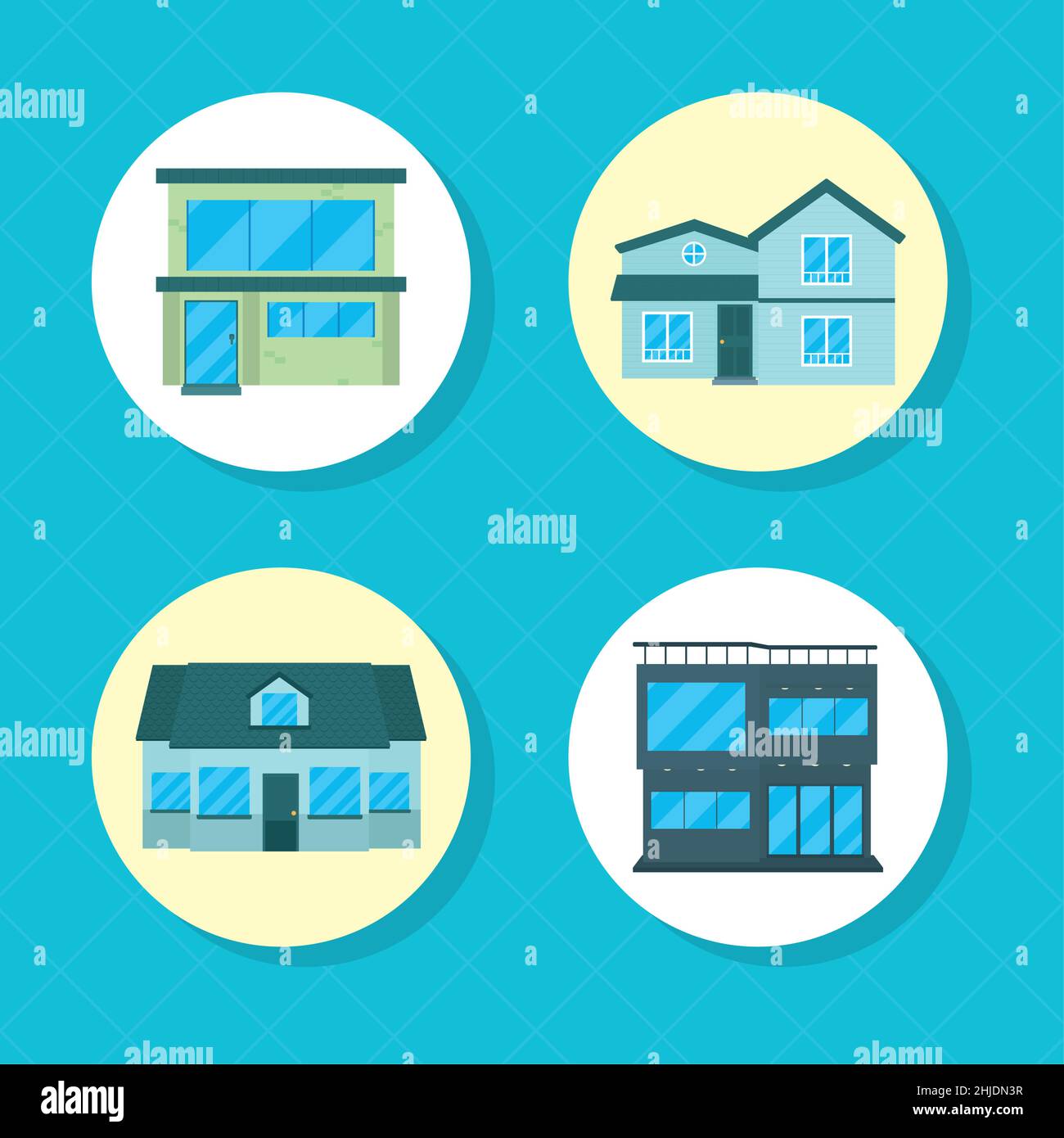 residential houses icon set design Stock Vector Image & Art - Alamy