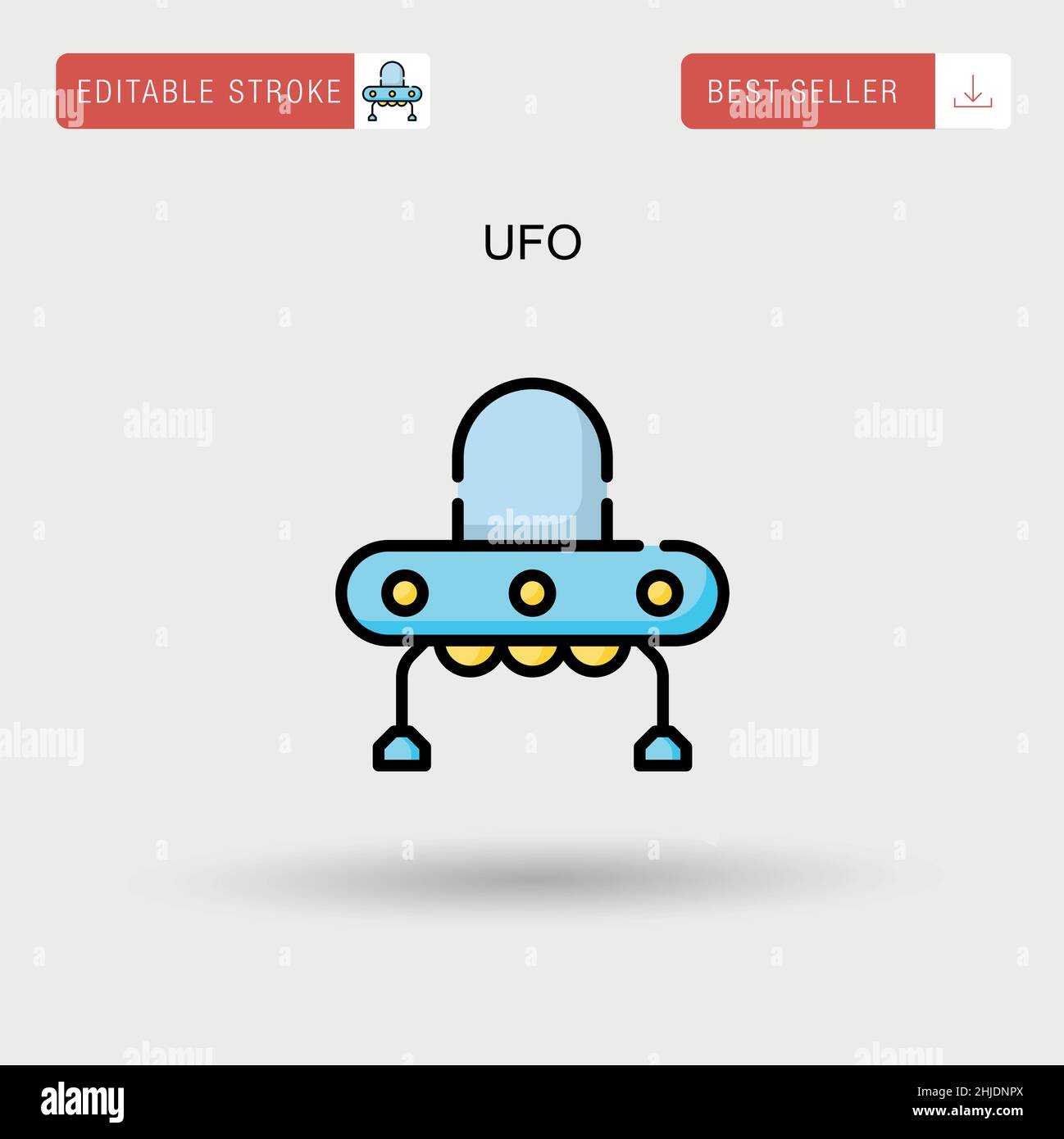 Ufo Simple vector icon. Stock Vector