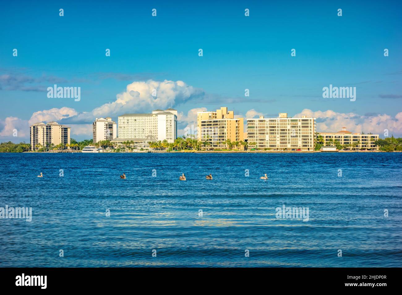 Resorts and condos at Sanibel Harbour, Punta Rassa, Fort Myers, Florida, USA Stock Photo