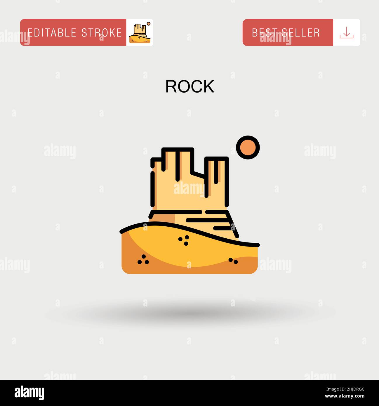 Rock Simple vector icon. Stock Vector