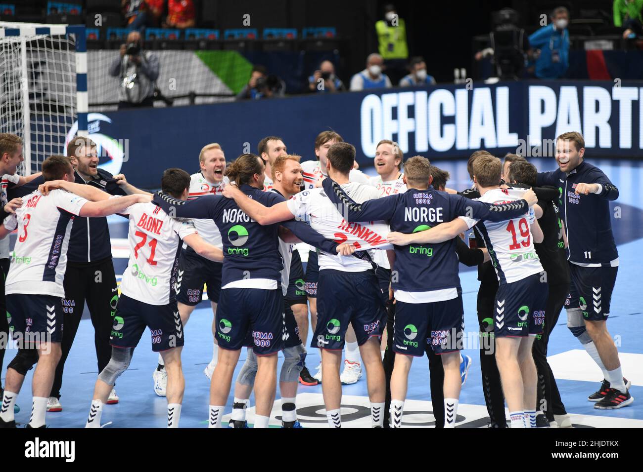 EHF Euro 2022. 5º placement match Norway celebrates the win and