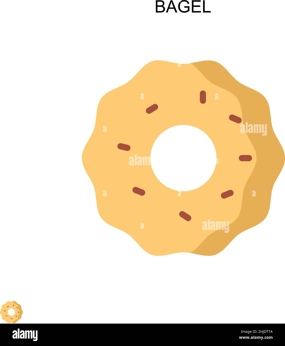 Bagel Simple vector icon. Illustration symbol design template for web mobile UI element. Stock Vector