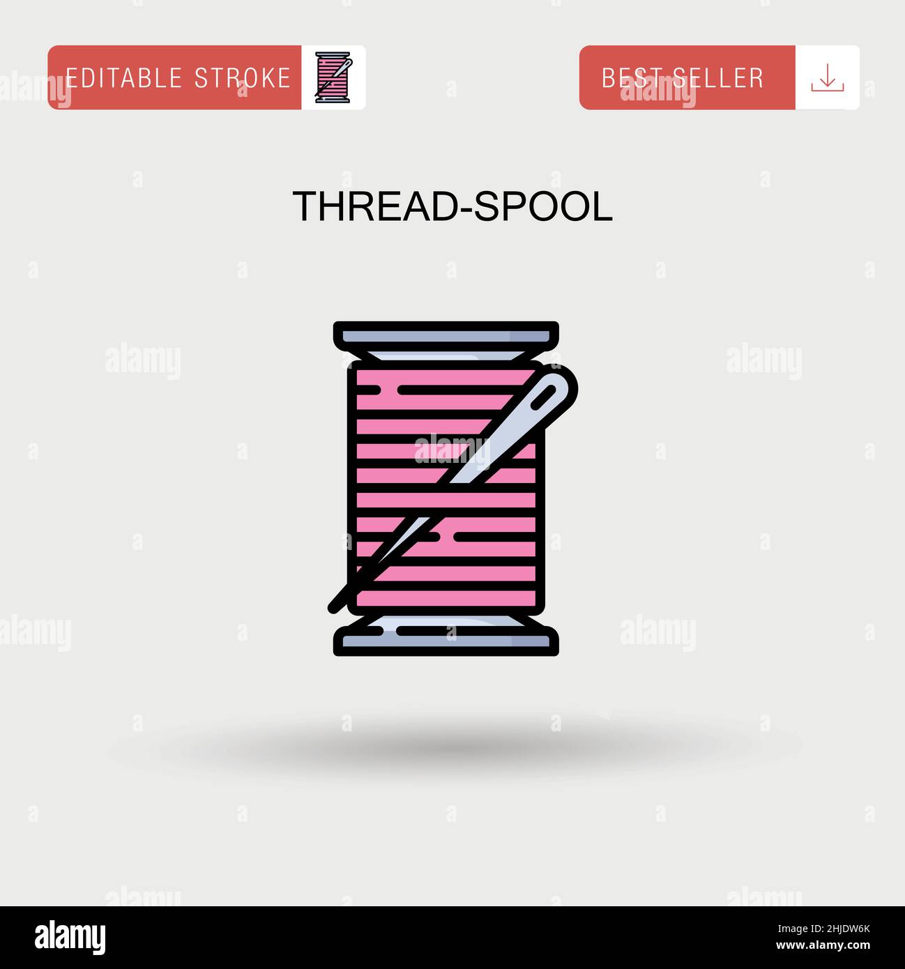Thread-spool Simple vector icon. Stock Vector