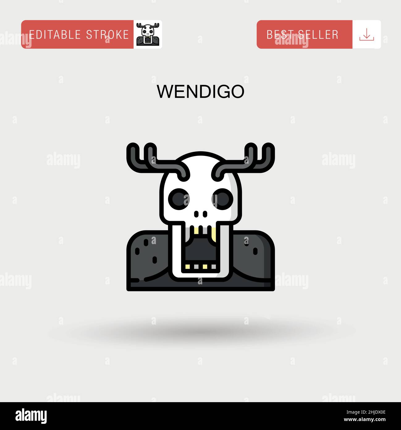 Wendigo Simple vector icon. Stock Vector