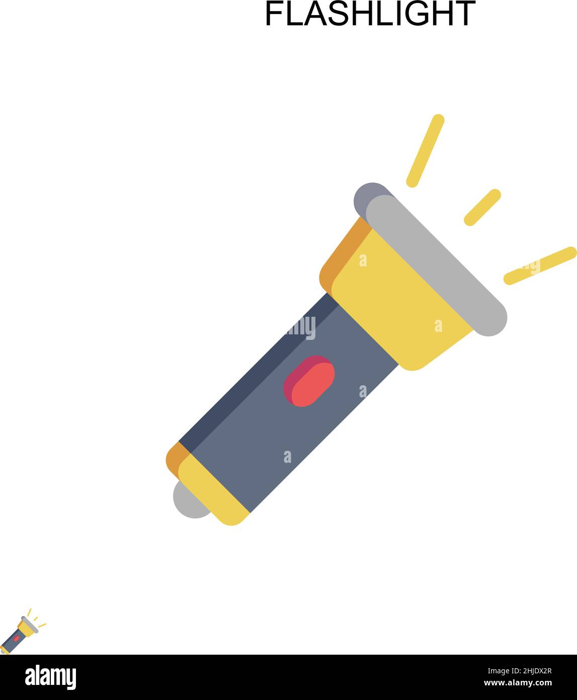 Flashlight Simple vector icon. Illustration symbol design template for ...