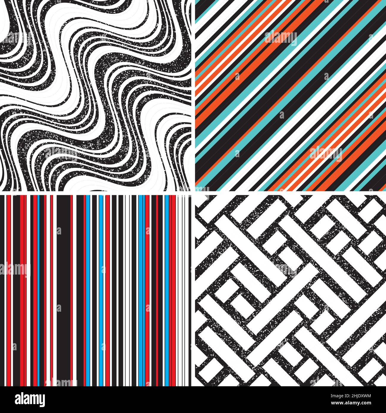 6 different vector patterns in the same package(eps). One pattern is paid and 5 are free (white dividing lines) Stock Vector