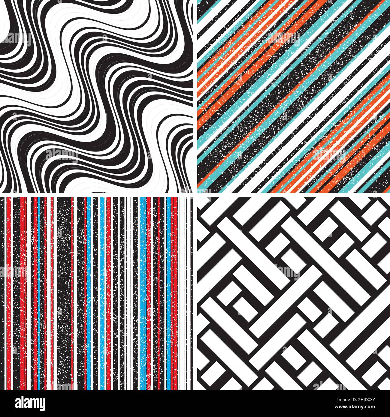 6 different vector patterns in the same package(eps). One pattern is paid and 5 are free (white dividing lines) Stock Vector
