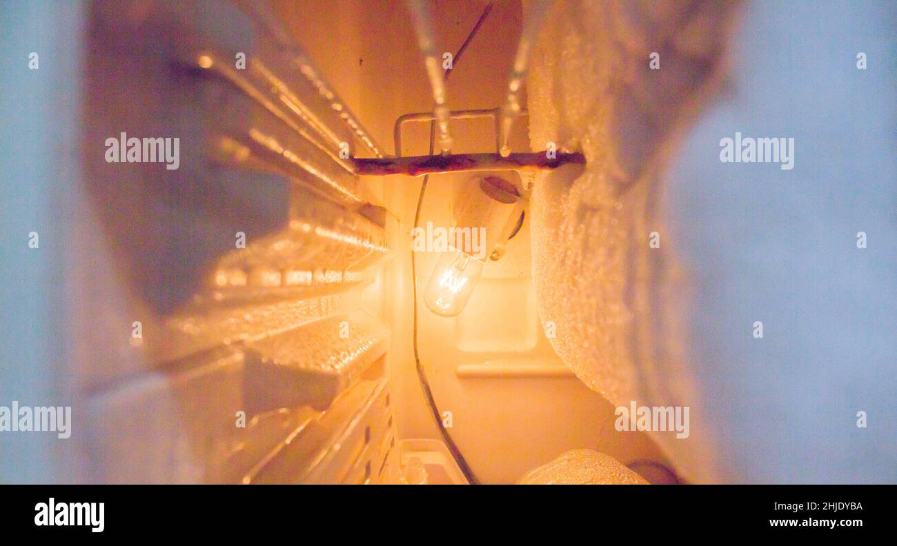 The lighting in the the fridge Stock Photo
