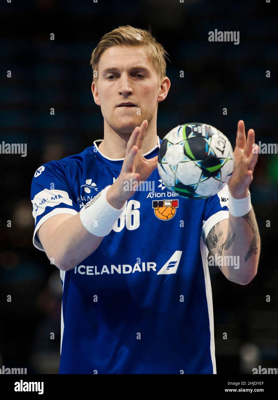 Budapest Hungary 28th January 22 Elvar Asgeirsson Of Iceland During The Men S Ehf Euro 22 Fifth Place Match Between Iceland V Norway In Budapest Hungary January 28 22 Credit Nikola Krstic Alamy Stock Photo Alamy