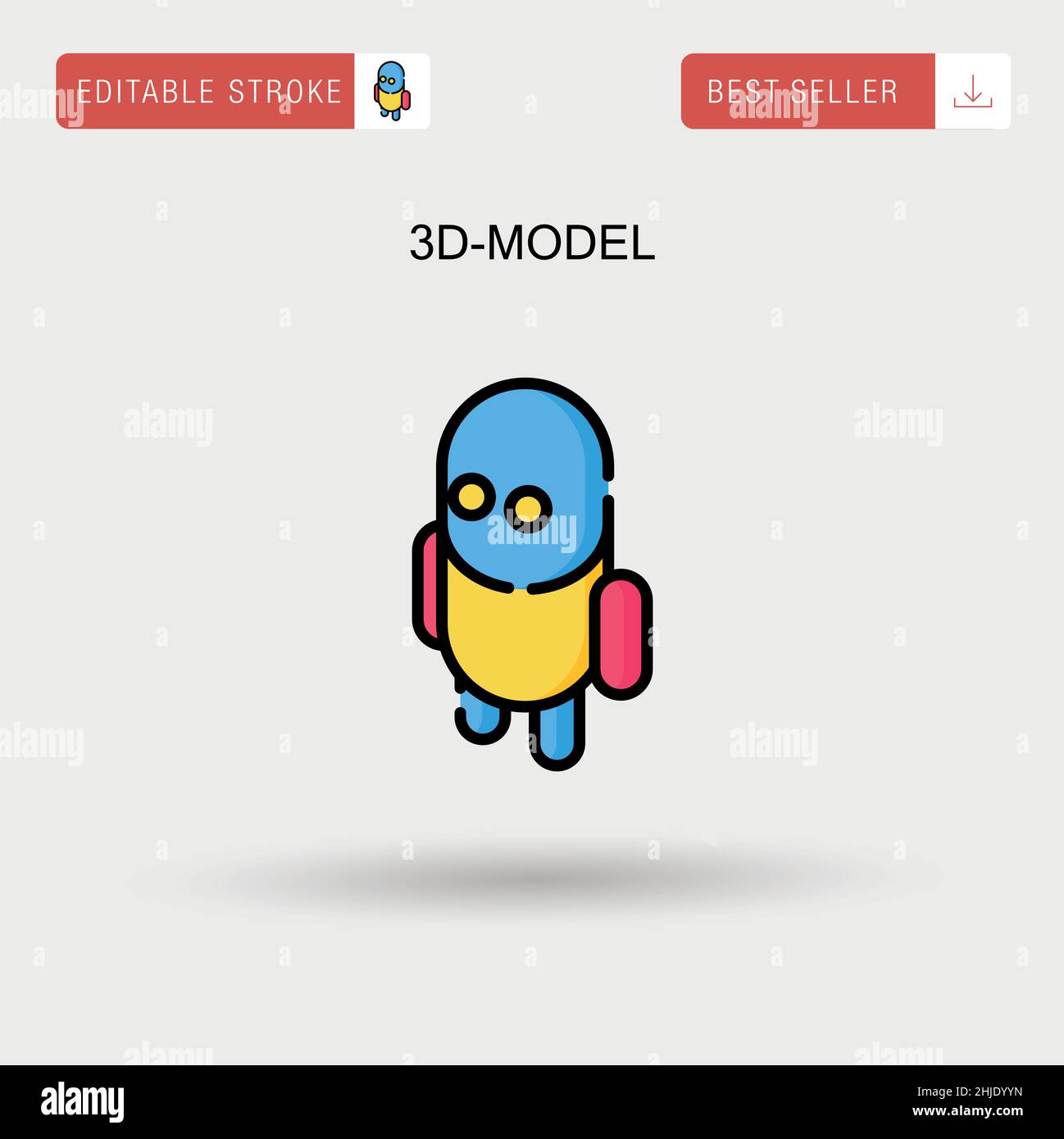 3d-model Simple vector icon Stock Vector Image & Art - Alamy