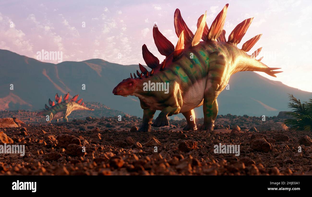 Artwork of Stegosaurus Stock Photo