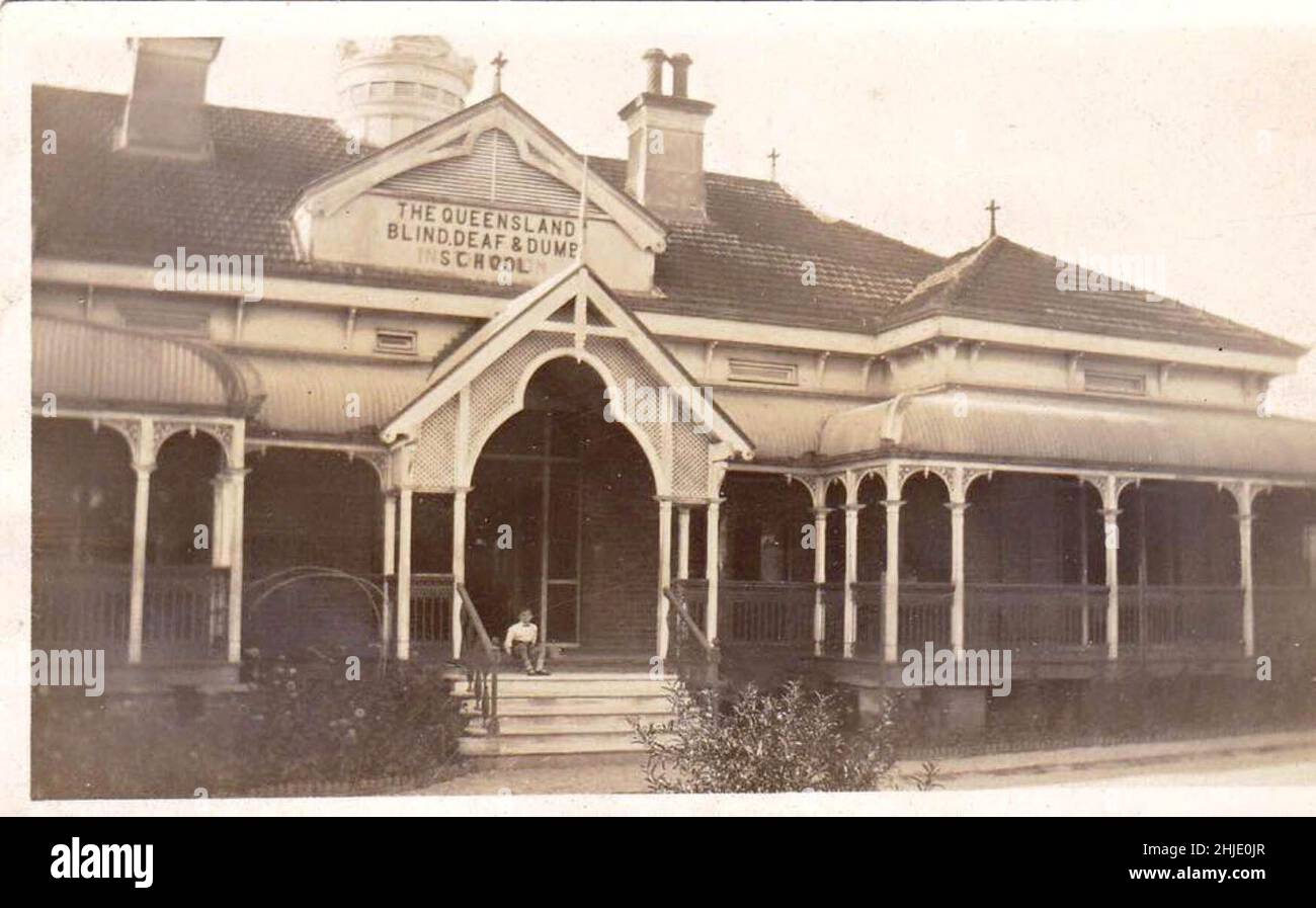 The Queensland Blind, Deaf and Dumb School at Cornwall Street, South Brisbane - 1930s Stock Photo