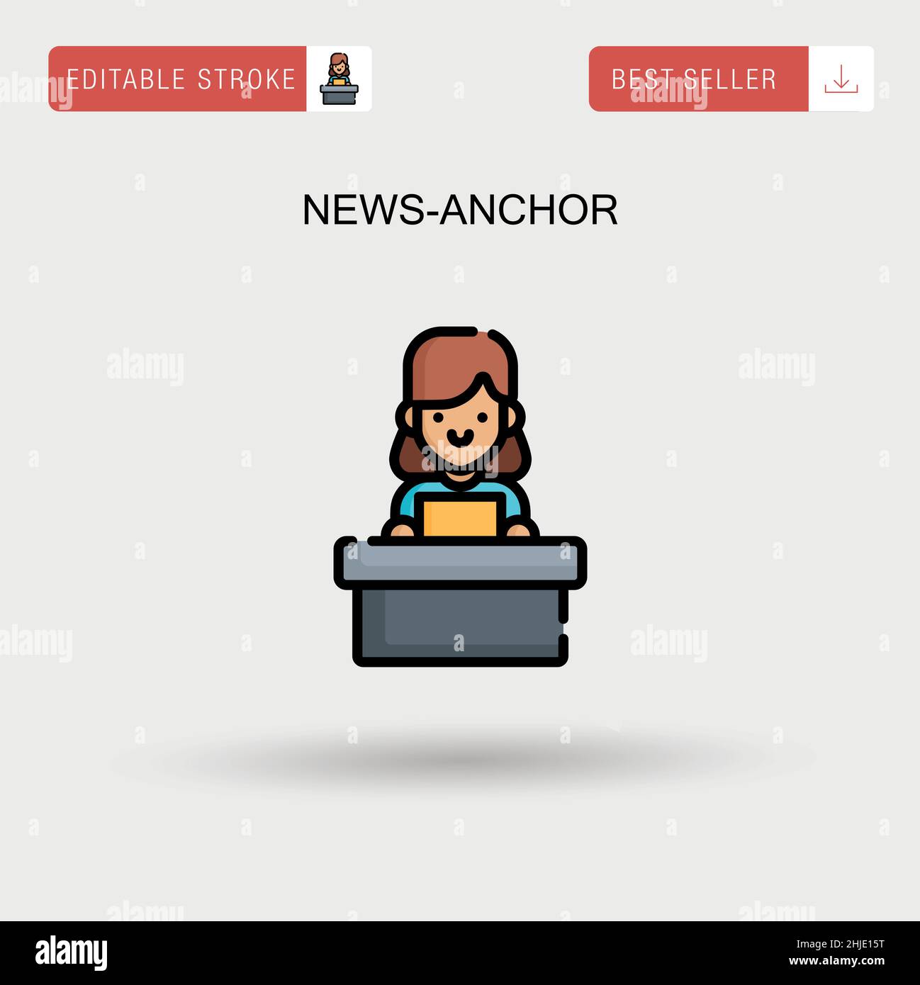 News-anchor Simple vector icon. Stock Vector