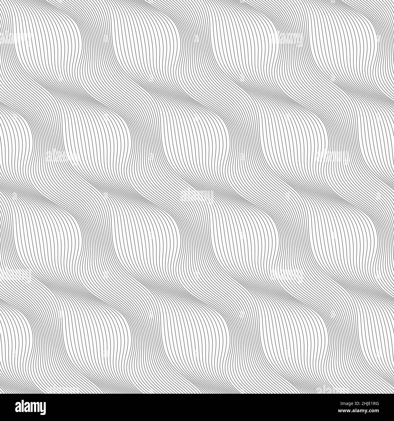 Abstract Grey Curve Line Vector Seamless Pattern Design Stock Vector