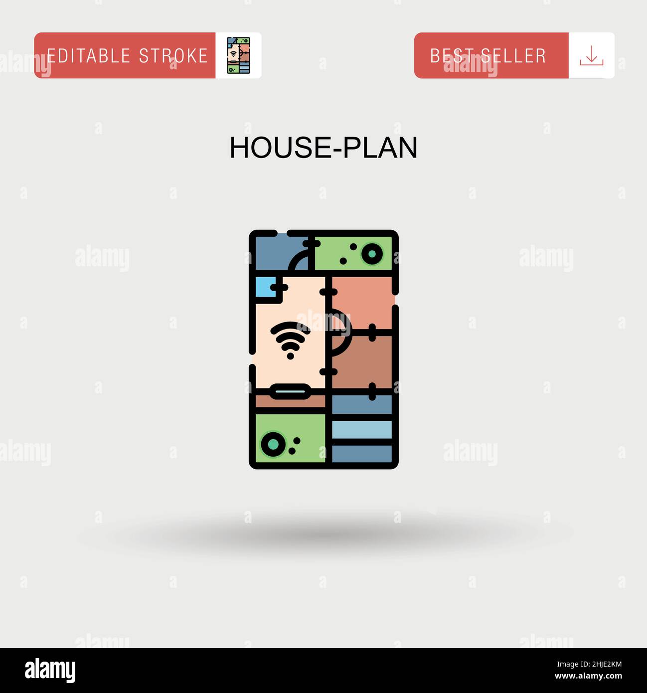 House-plan Simple vector icon. Stock Vector