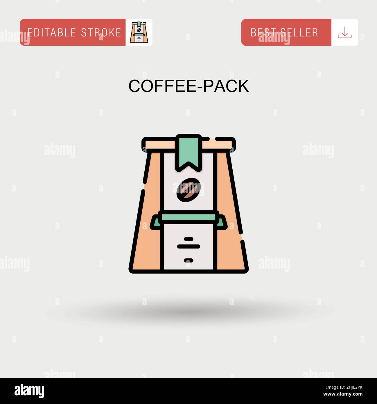 Coffee-pack Simple vector icon. Stock Vector
