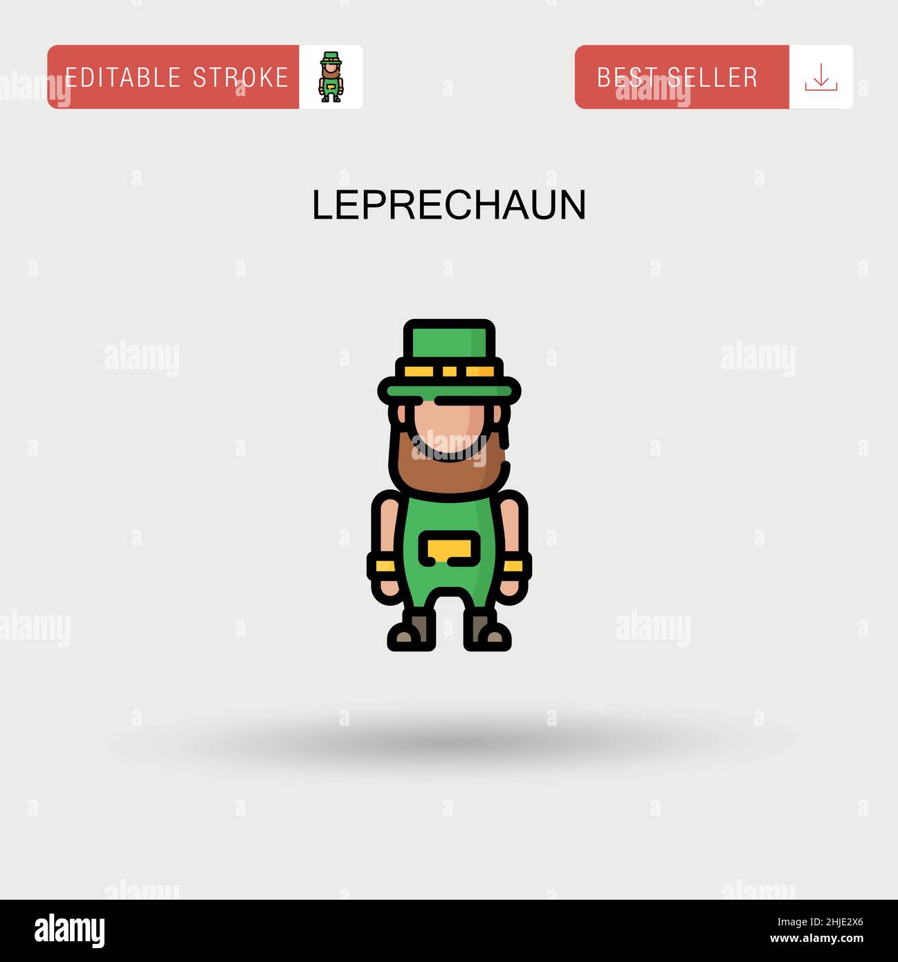 Leprechaun Simple vector icon. Stock Vector