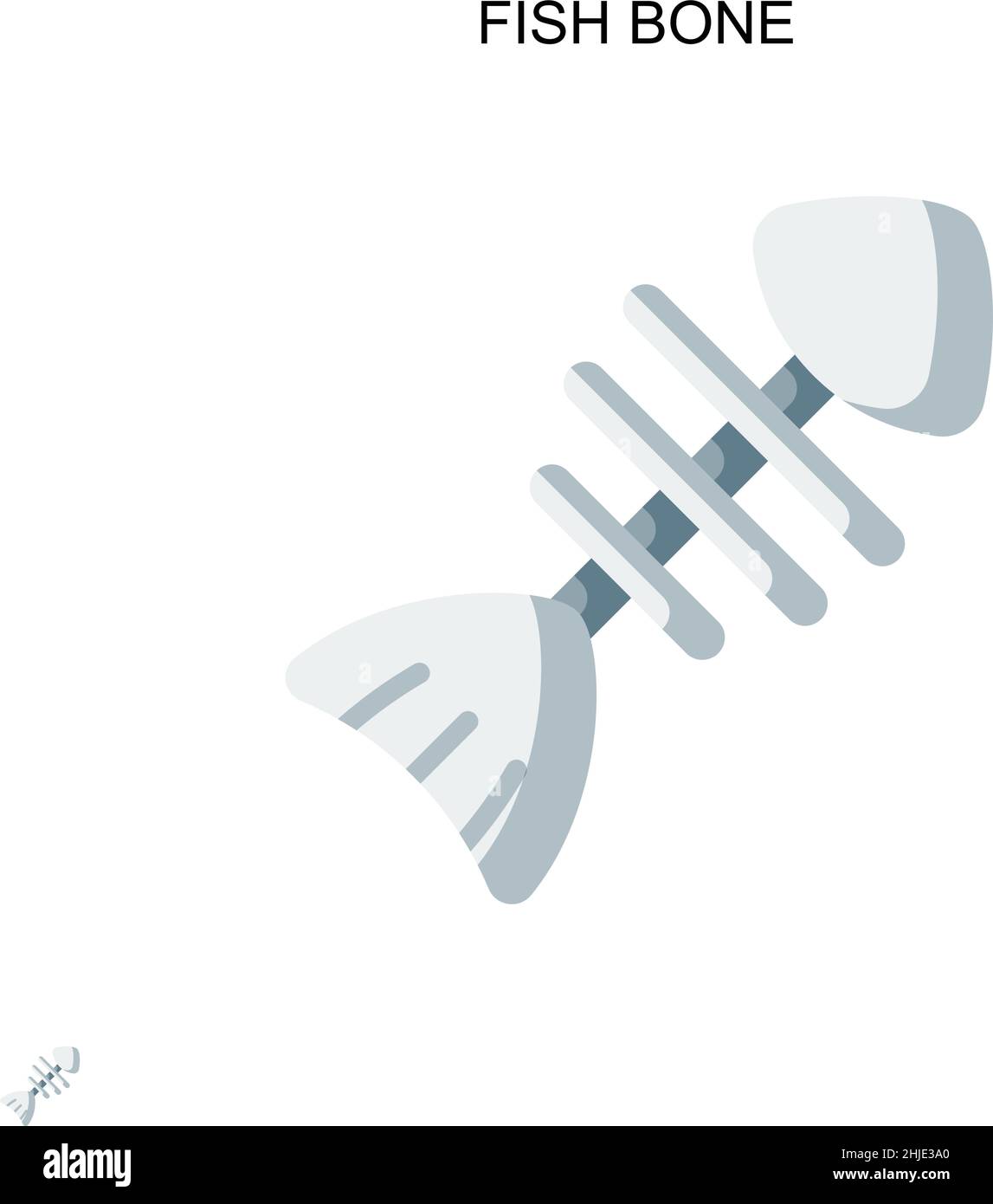 Fish bone Simple vector icon. Illustration symbol design template for web mobile UI element. Stock Vector
