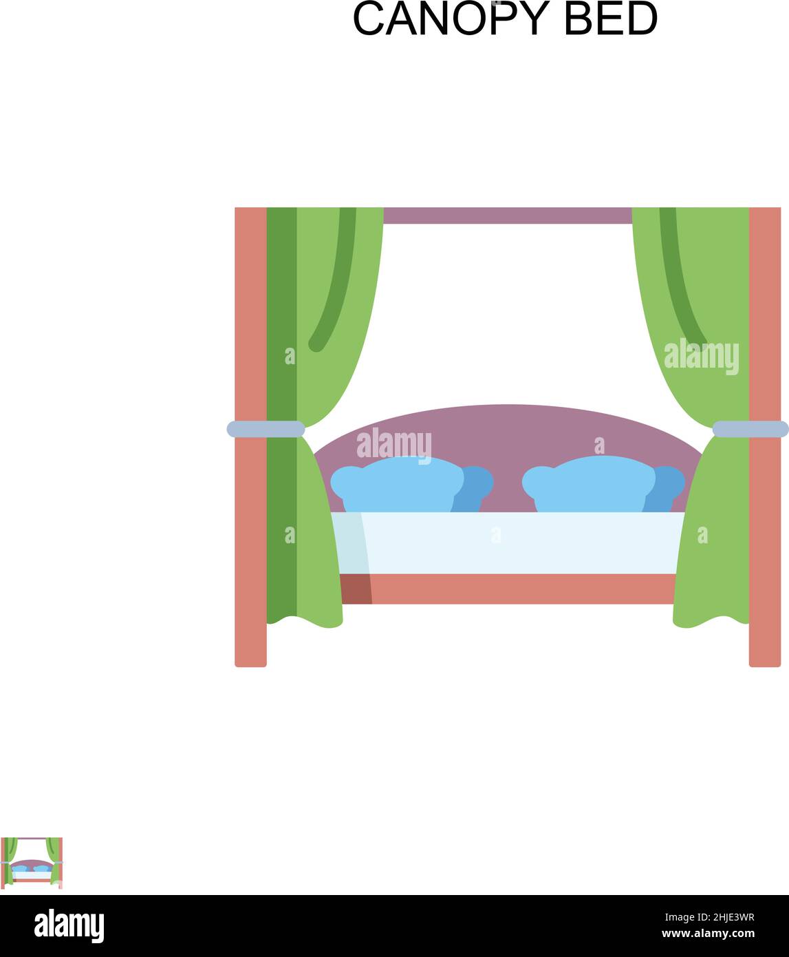 Canopy bed Simple vector icon. Illustration symbol design template for web mobile UI element. Stock Vector