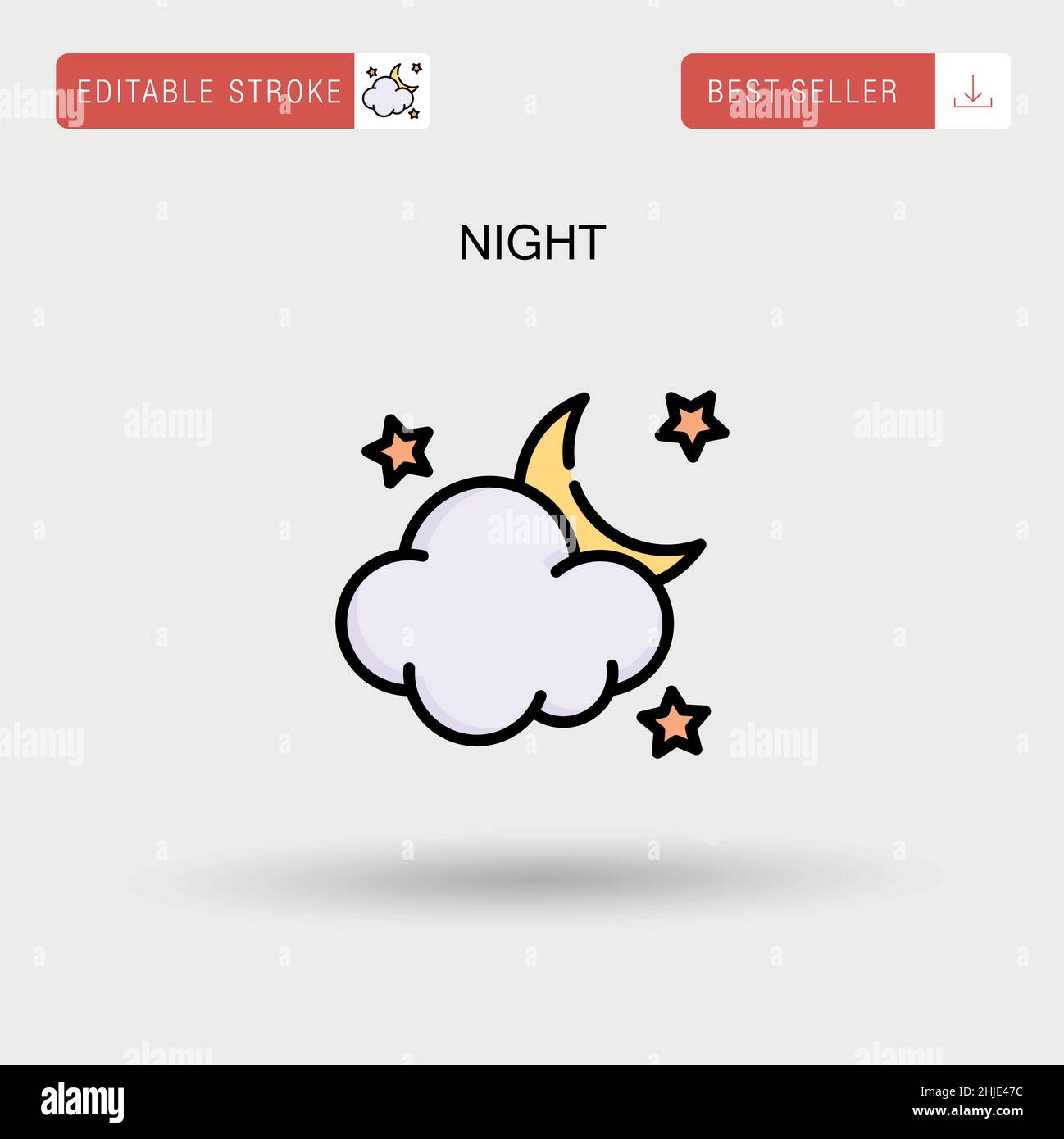 Night Simple vector icon Stock Vector Image & Art - Alamy