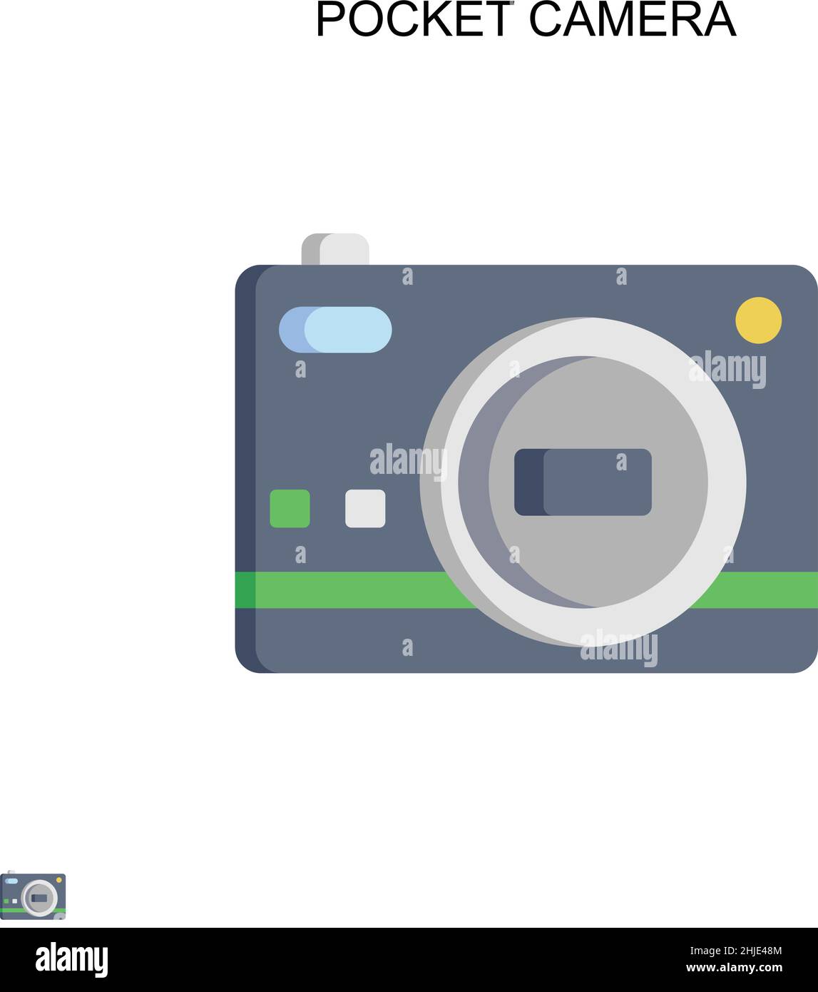 Pocket camera Simple vector icon. Illustration symbol design template for web mobile UI element. Stock Vector