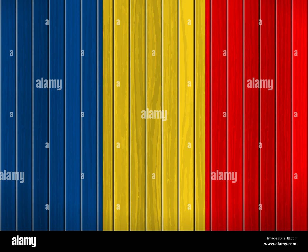 Romania flag on wooden background. Vector illustration Stock Photo - Alamy