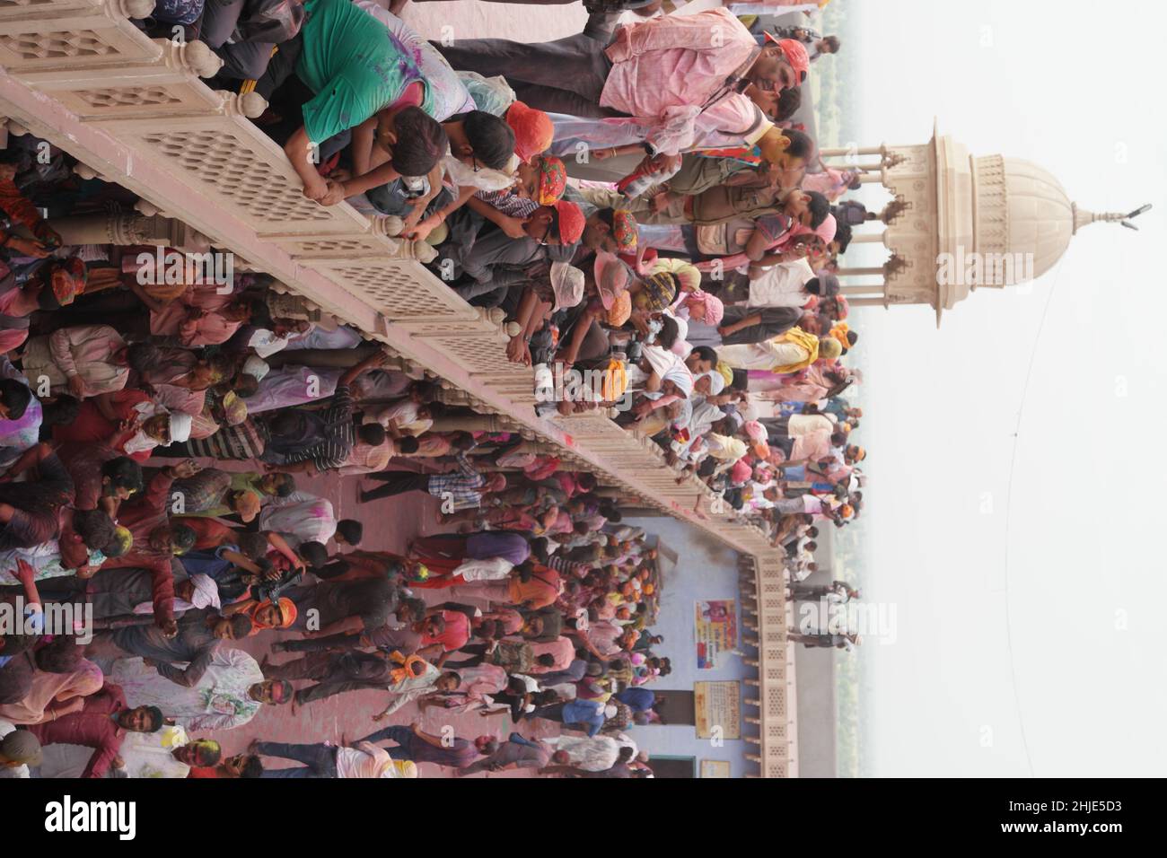 Local Indu Vertical shot of the Hindu Holi festival of colors celebrated at the ...