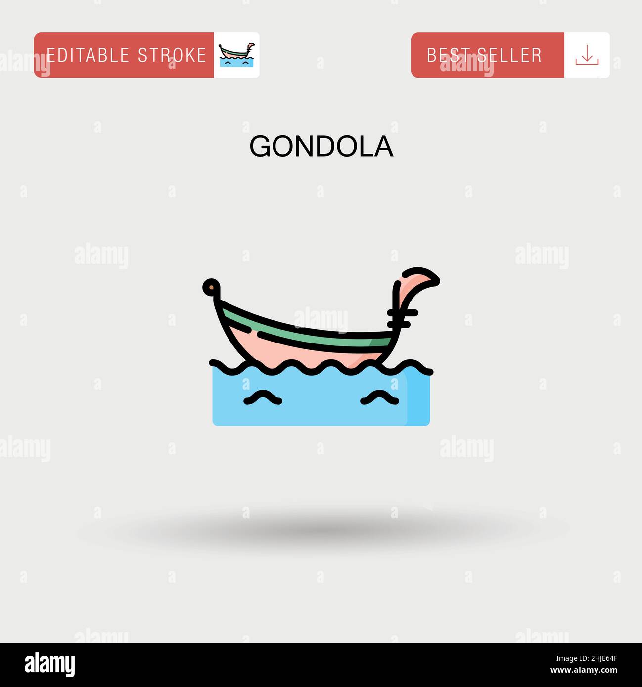 Gondola Simple vector icon. Stock Vector