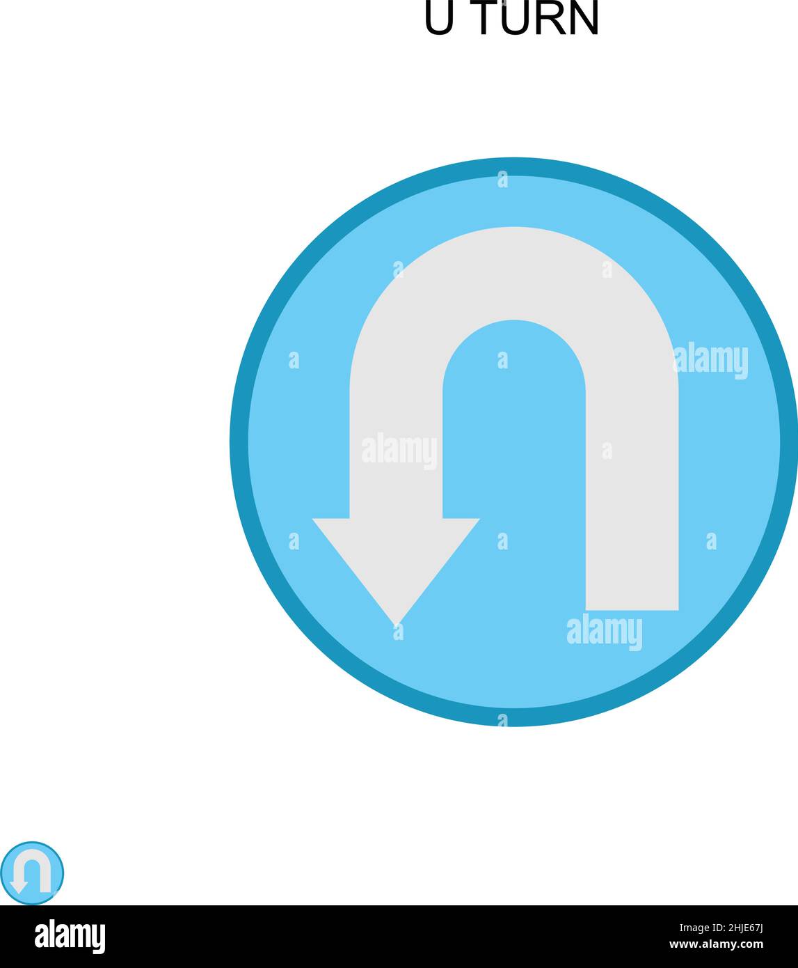 U turn Simple vector icon. Illustration symbol design template for web mobile UI element. Stock Vector